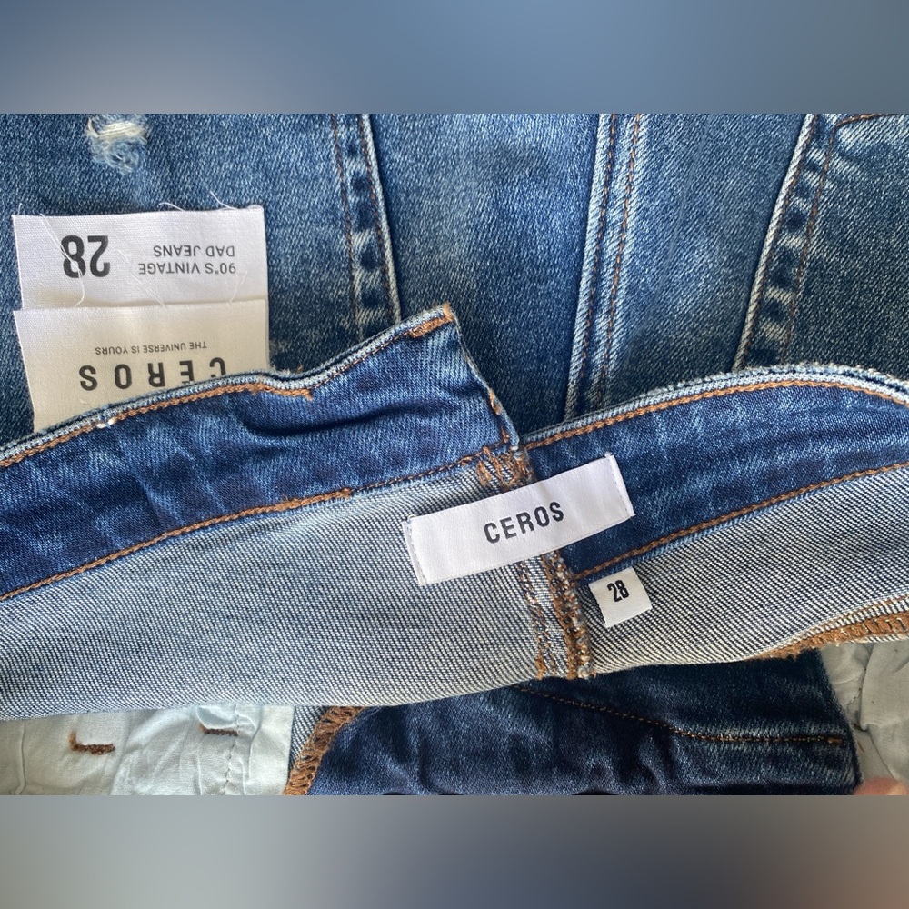 Ceros 90”s Vintage Dad Jeans High Rise Distressed‎ Medium Wash - Picture 12 of 15